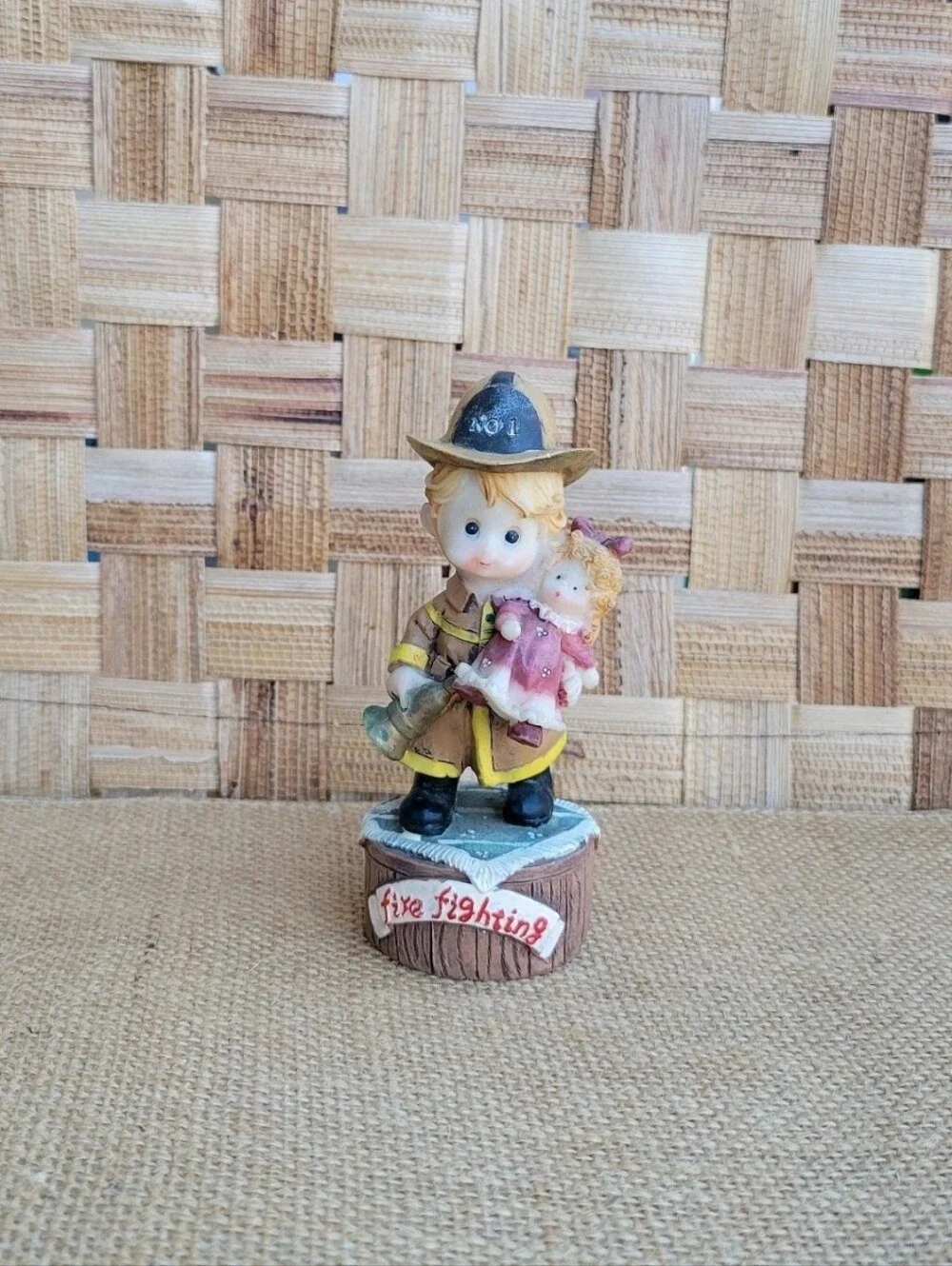 VINTAGE FIREFIGHTER FIGURINE BY TURTLE KING CORP.